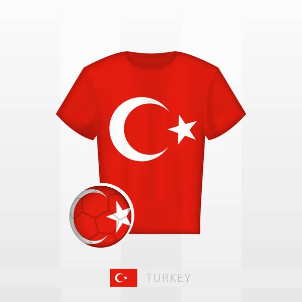 Ποδοσφαιρική Στολή Της Εθνικής Ομάδας Της Τουρκίας Μπάλα Ποδοσφαίρου Σημαία — Διανυσματικό Αρχείο