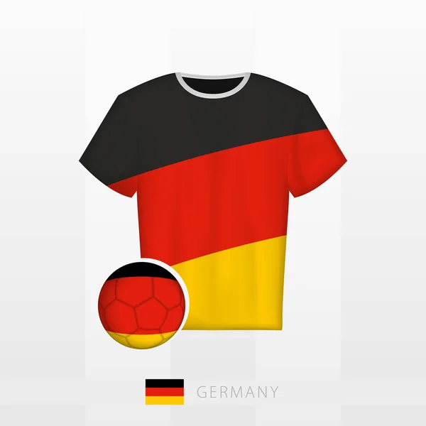 Uniforme Futebol Equipe Nacional Alemanha Com Bola Futebol Com Bandeira —  Vetores de Stock