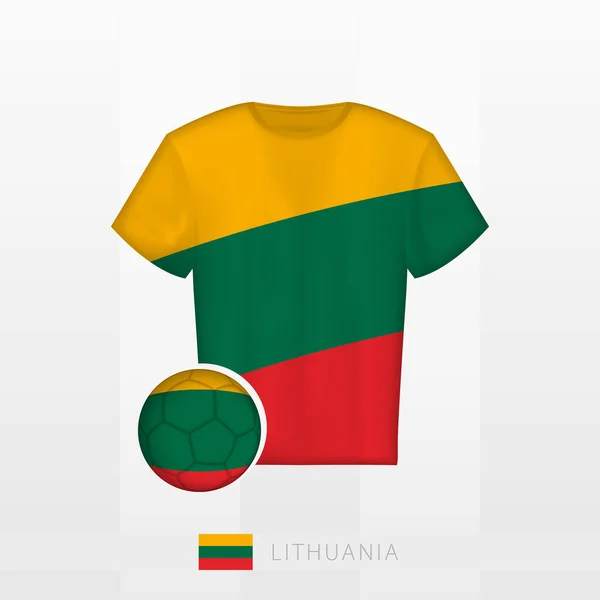 Uniforme Calcio Squadra Nazionale Della Lituania Con Palla Calcio Con — Vettoriale Stock