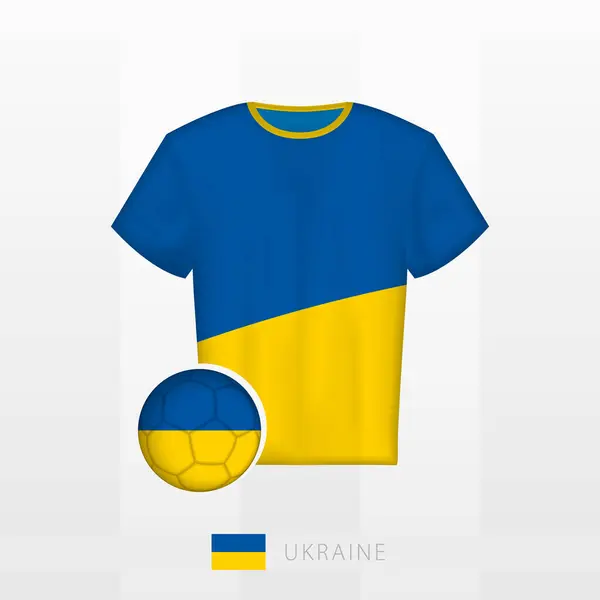 Uniforme Calcio Della Squadra Nazionale Dell Ucraina Con Pallone Calcio — Vettoriale Stock