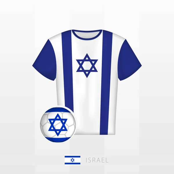 Voetbal Uniform Van Het Nationale Team Van Israël Met Voetbal — Stockvector