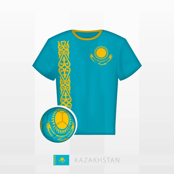 Football Uniform National Team Kazakhstan Football Ball Flag Kazakhstan Soccer — Stock Vector