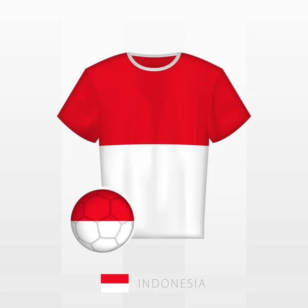 Endonezya Milli Takımının Futbol Forması Endonezya Bayrağı Futbol Forması Bayraklı — Stok Vektör
