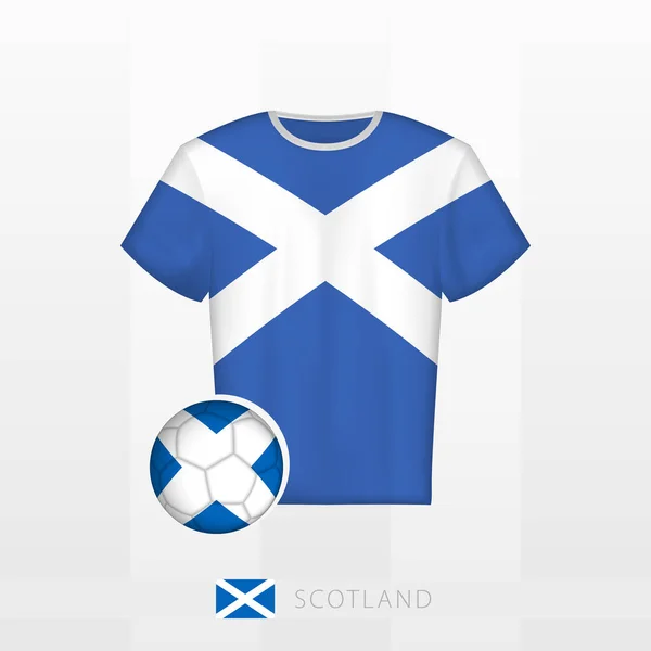 Ποδοσφαιρική Στολή Της Εθνικής Ομάδας Της Σκωτίας Μπάλα Ποδοσφαίρου Σημαία — Διανυσματικό Αρχείο