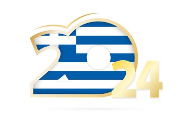 Yunanistan Bayrak desenli Yıl 2024.