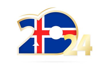 Yıl 2024 İzlanda Bayrağı desenli.