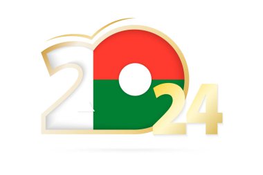 Madagaskar Bayrağı desenli Yıl 2024.