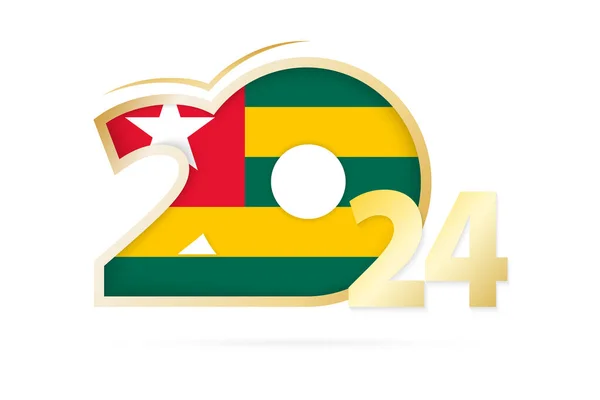 Anno 2024 Con Bandiera Togo — Vettoriale Stock