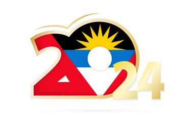 Yıl 2024 Antigua ve Barbuda Bayrağı desenli.