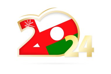 Yıl 2024 Umman Bayrağı desenli.