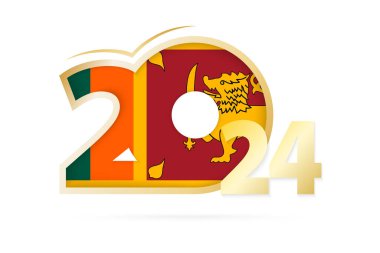 Sri Lanka Bayrak desenli Yıl 2024.