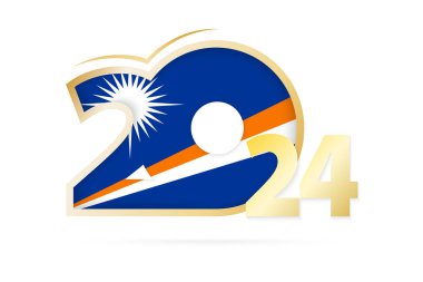 Marshall Adaları Bayrak desenli Yıl 2024.