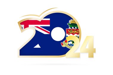 Yıl 2024 Cayman Adaları Bayrak desenli.