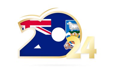 Falkland Adaları Bayrak desenli Yıl 2024.