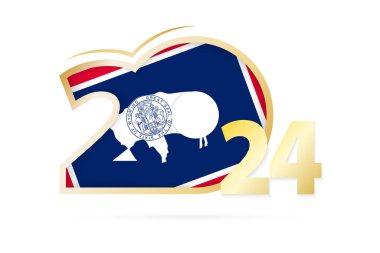 Yıl 2024 Wyoming Bayrağı desenli.