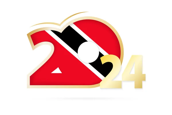 Year 2024 Trinidad Tobago Flag Pattern — Stock Vector
