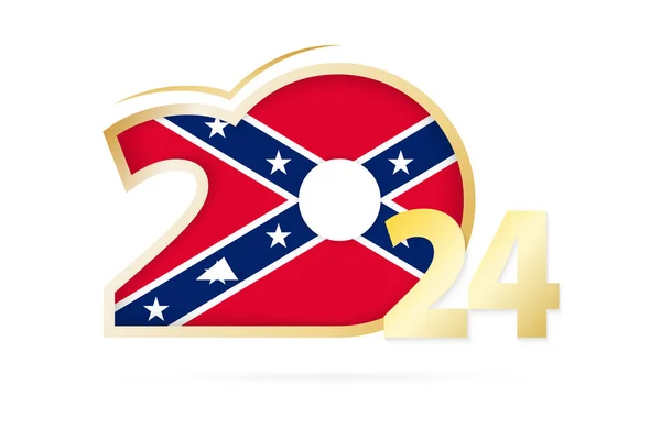 Rok 2024 Vlajkovým Vzorem Konfederace — Stockový vektor