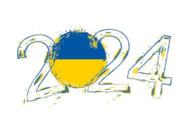 2024 Ukrayna bayrağıyla grunge stili.