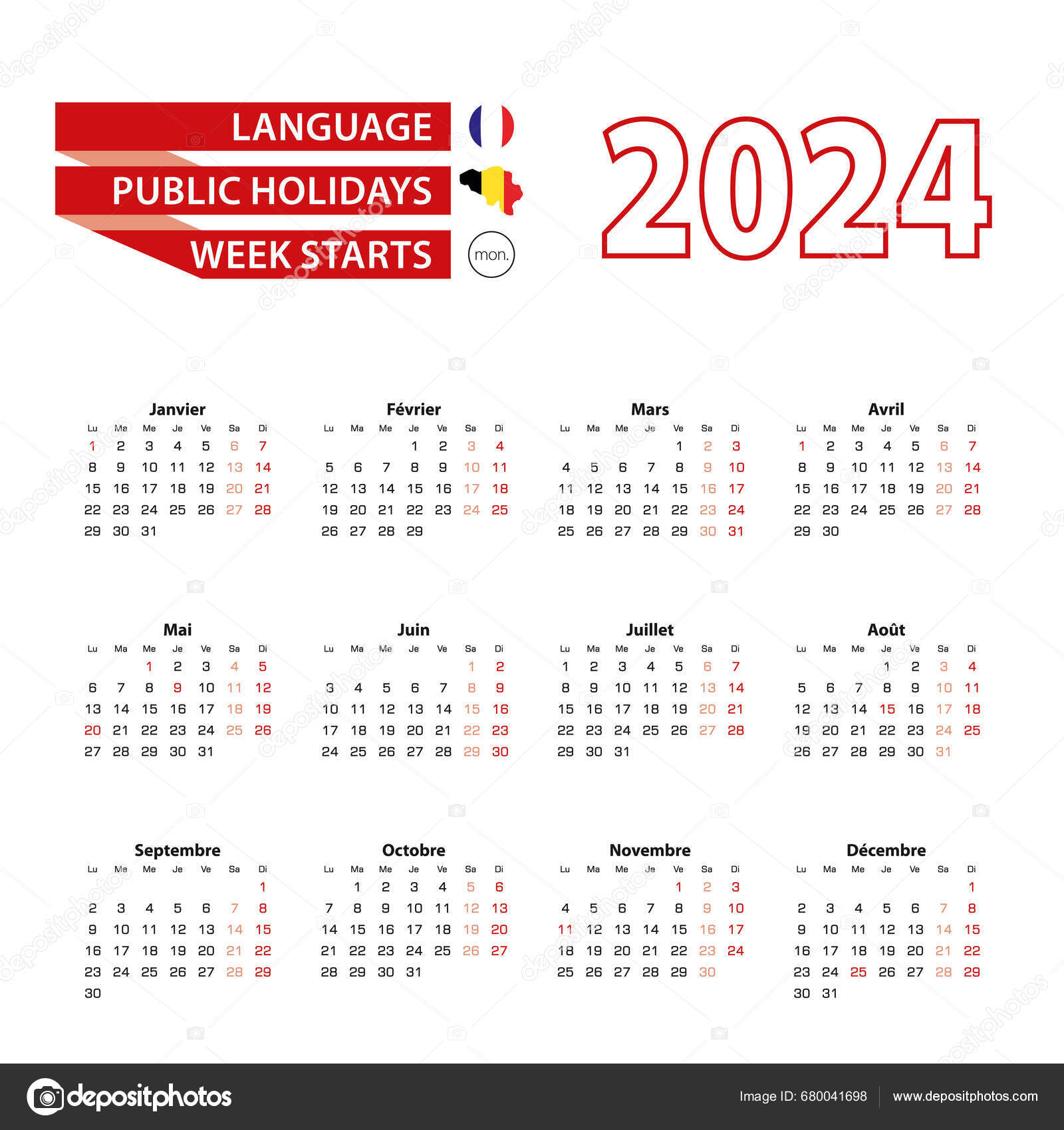 Calendar 2024 Dutch Language Public Holidays Country Netherlands Year