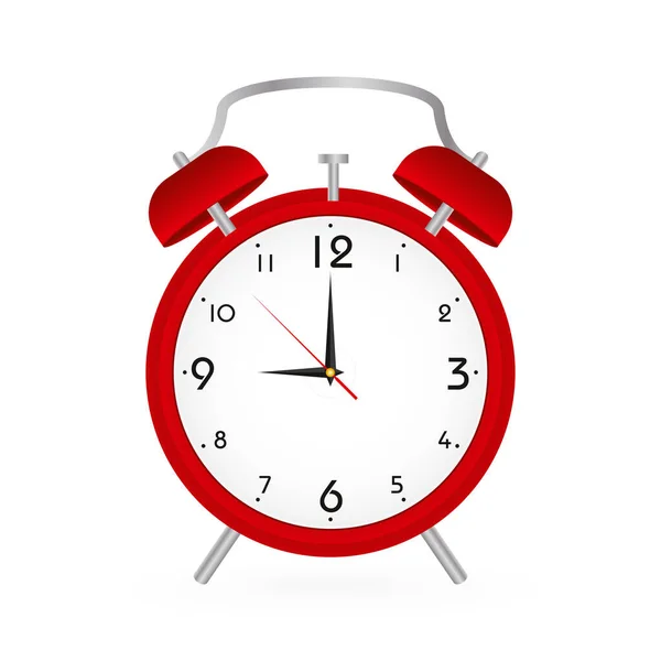 赤い目覚まし時計は 白い背景で隔離 ベクトル図 — ストックベクタ