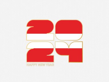 Avusturya bayrağı taşıyan soyut numaralar 2024.