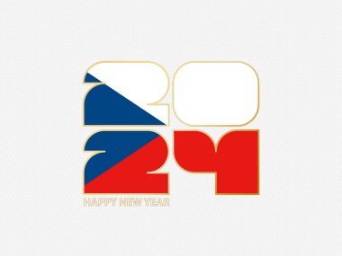 Çek Cumhuriyeti bayrağı taşıyan soyut numaralar 2024.