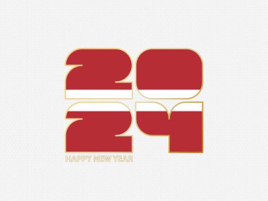 Letonya bayrağı taşıyan soyut numaralar 2024.