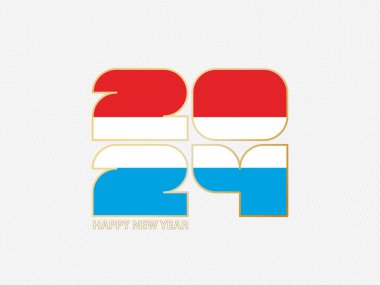 Lüksemburg bayrağı taşıyan soyut numara 2024.