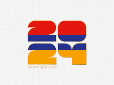 Ermenistan bayrağı taşıyan soyut numaralar 2024.