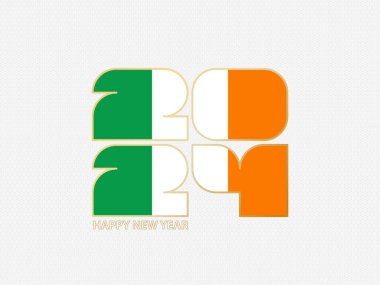 İrlanda bayrağı taşıyan soyut numaralar 2024.