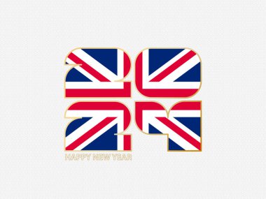 Birleşik Krallık bayrağı taşıyan soyut numaralar 2024.