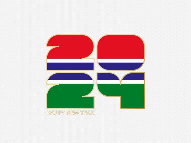 Gambiya bayrağı taşıyan soyut numaralar 2024.