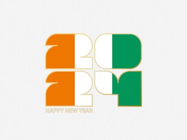 Fildişi Sahili bayrağı taşıyan soyut numaralar 2024.