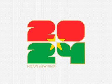 Burkina Faso bayrağı taşıyan soyut numara 2024.
