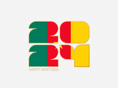 Kamerun bayrağı taşıyan soyut numaralar 2024.