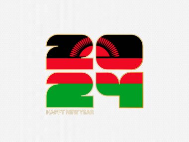 Malawi bayrağı taşıyan soyut numaralar 2024.