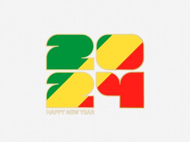 Kongo bayrağı taşıyan soyut numaralar 2024.