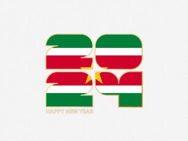 Surinam bayrağı taşıyan soyut numaralar 2024.