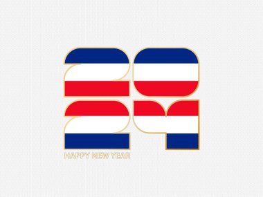 Kosta Rika bayrağıyla 2024 soyut sayısı.