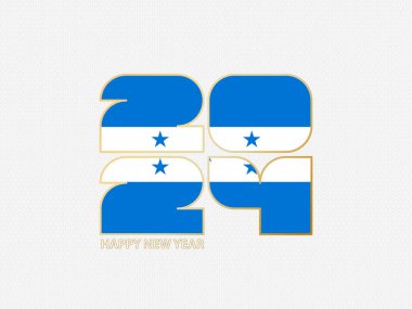 Honduras bayrağı taşıyan soyut numaralar 2024.