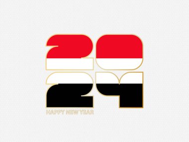 Yemen bayrağıyla 2024 soyut numarası.