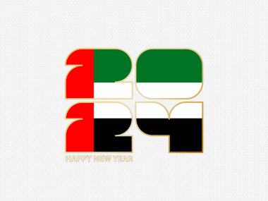 Birleşik Arap Emirlikleri bayrağı taşıyan soyut numaralar 2024.