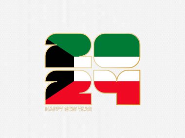 Kuveyt bayrağı taşıyan soyut numaralar 2024.