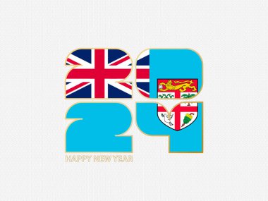 Fiji bayrağı taşıyan soyut numaralar 2024.