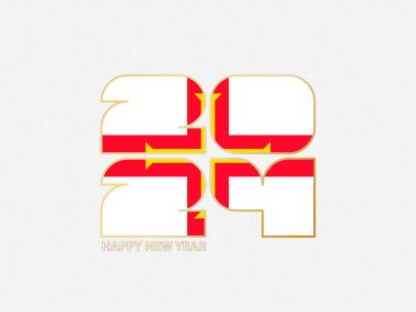 Guernsey bayrağı taşıyan soyut numaralar 2024.