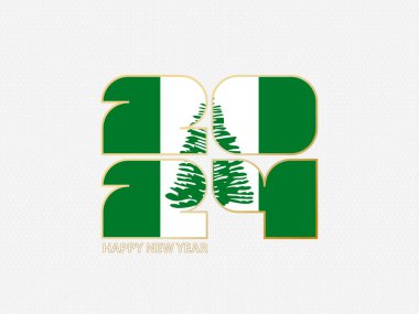 Norfolk Adası bayrağı taşıyan soyut numara 2024.