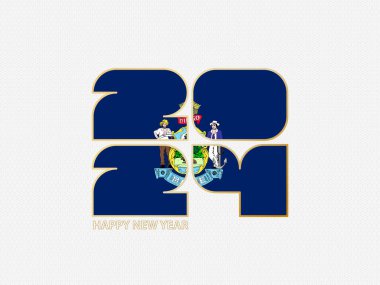 Maine bayrağı taşıyan soyut numaralar 2024.