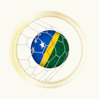 Solomon Adaları gol golü atıyor, Solomon Adaları futbol topunun resmedildiği soyut futbol sembolü..