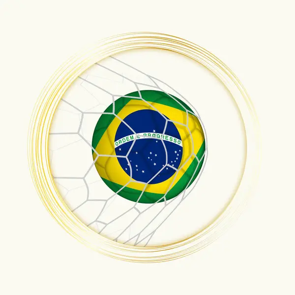 Brezilya gol atıyor, Brezilya futbol topunun resmedildiği soyut futbol sembolü.