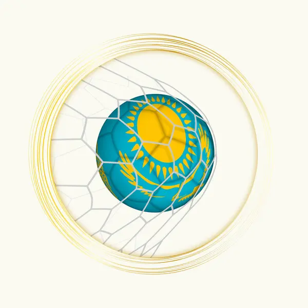 Kazakhstan Scoring Goal Abstract Football Symbol Illustration Kazakhstan Ball Soccer — Stock Vector